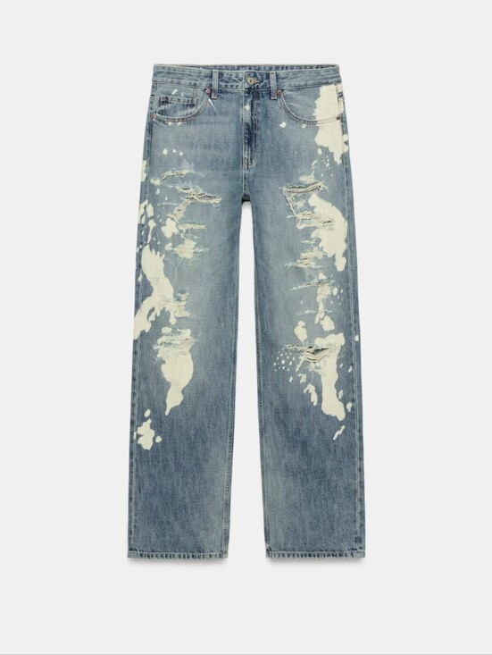 Zara Denim - ZARA TRF MID-RISE SPLATTER BOYFRIEND JEANS: 2569/213/400